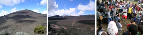 Vue du Piton de la Fournaise - Plaine des sables au volcan - Fête avec Daniel Waro Vue du Piton de la Fournaise - Plaine des sables au volcan - Fête avec Daniel Waro