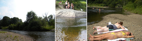 Le meilleur endroit pour rencontrer les vrais habitants; la rivière, par temps de chaleur, un refuge rafraichissant. Le meilleur endroit pour rencontrer les vrais habitants; la rivière, par temps de chaleur, un refuge rafraichissant.