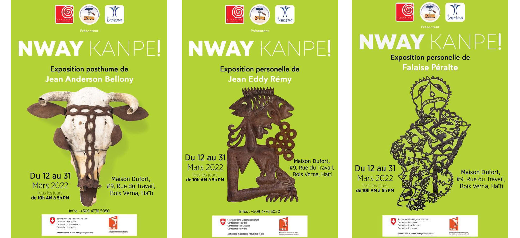 NWAY KANPE ! - Exposition à la Maison Dufort, 12-31 mars 2022 : Bellony, Jean Eddy Rémy, Falaise